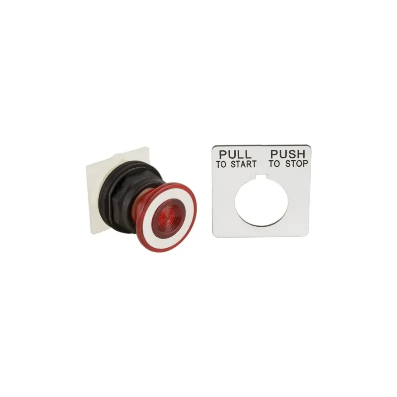 Schneider Electric Harmony 9001SK Series Illuminated Maintained Mushroom Push Button Switch, Panel Mount, 30 mm 9001SKR9R