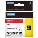 Dymo White on Red Label Printer Tape 19 mm Width 5.5 m Length Compatible with Rhino 5200, 4200, 6000 1805422