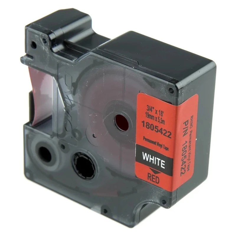 Dymo White on Red Label Printer Tape 19 mm Width 5.5 m Length Compatible with Rhino 5200, 4200, 6000 1805422