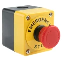 Omron Emergency Stop Push Button Panel Mount SPDT Twist Release Actuation IP65 Red A22E-M-11B