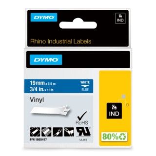 Dymo White on Blue Label Printer Tape 19 mm Width, 5.5 m Length 1805417