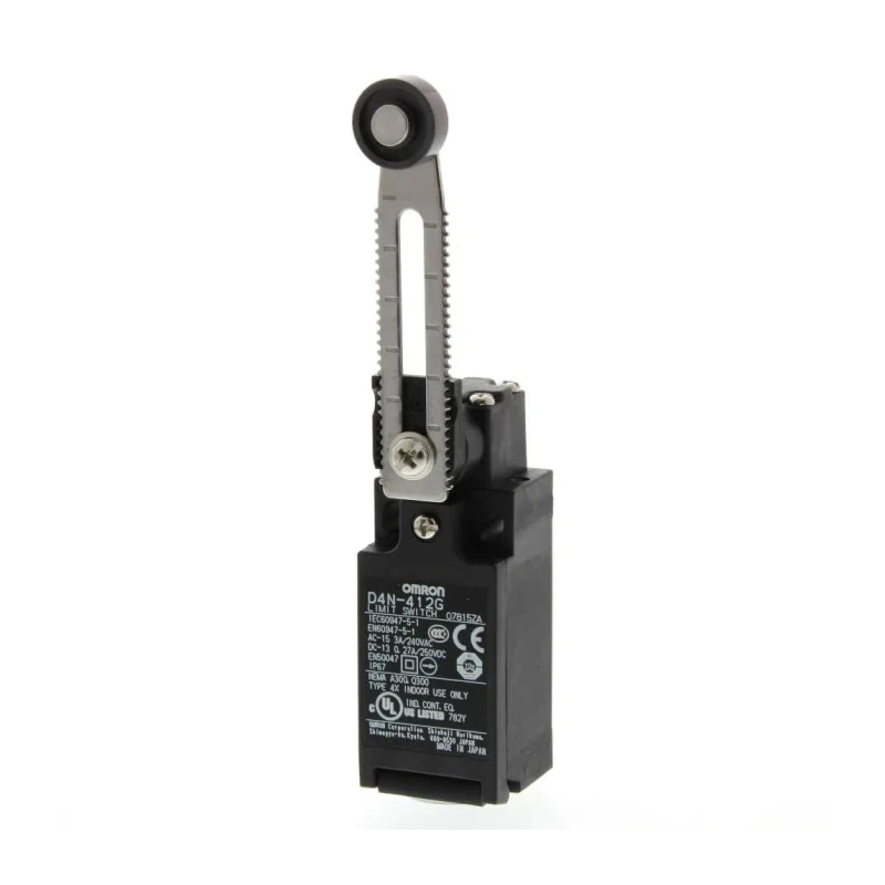 Omron D4n Series Adjustable Roller Lever Limit Switch, 1 NO/1 NC Contact, IP67, Plastic Housing, 4A 