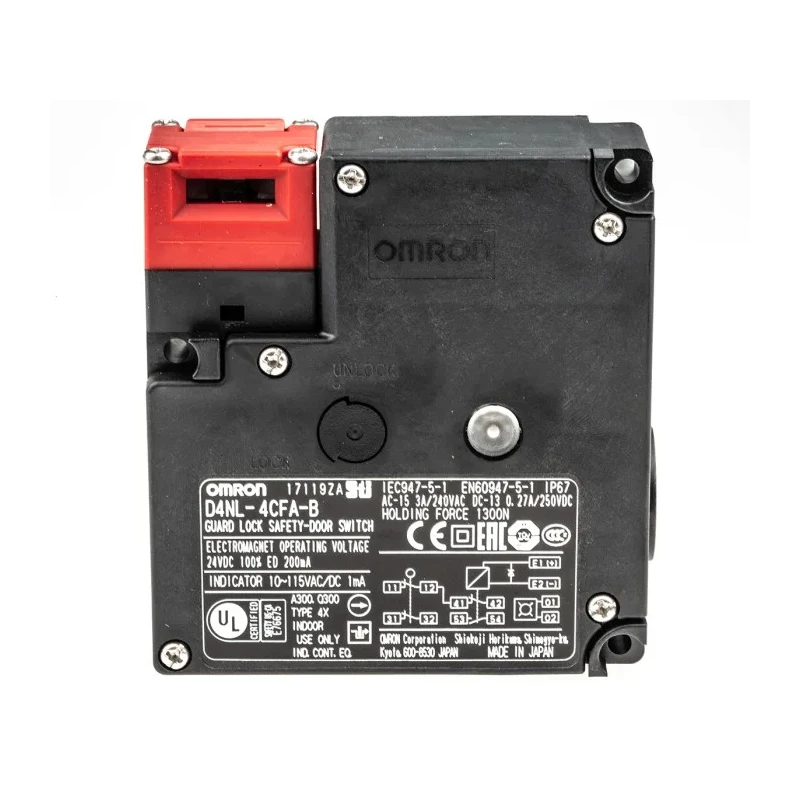 Omron Solenoid Interlock Switch Power to Unlock with Plastic Housing, 24V dc, IP67, 1 NO/1 NC Safety Contacts, M20 D4NL