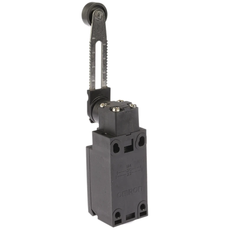 Omron D4n Series Adjustable Roller Lever Limit Switch, 1 NO/1 NC Contact, IP67, Plastic Housing, 4A 