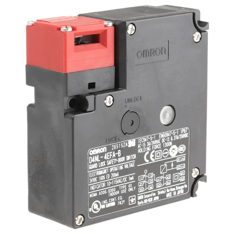 Omron Solenoid Interlock Switch Power to Unlock 24V DC 50mA Contact Current IP67 D4NL Series 