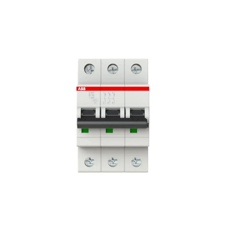 ABB System Pro M Compact S200 Miniature Circuit Breaker, 3-Pole, 16A, Type B, 400V AC, 6 kA 2CDS253001R0165 S203-B16