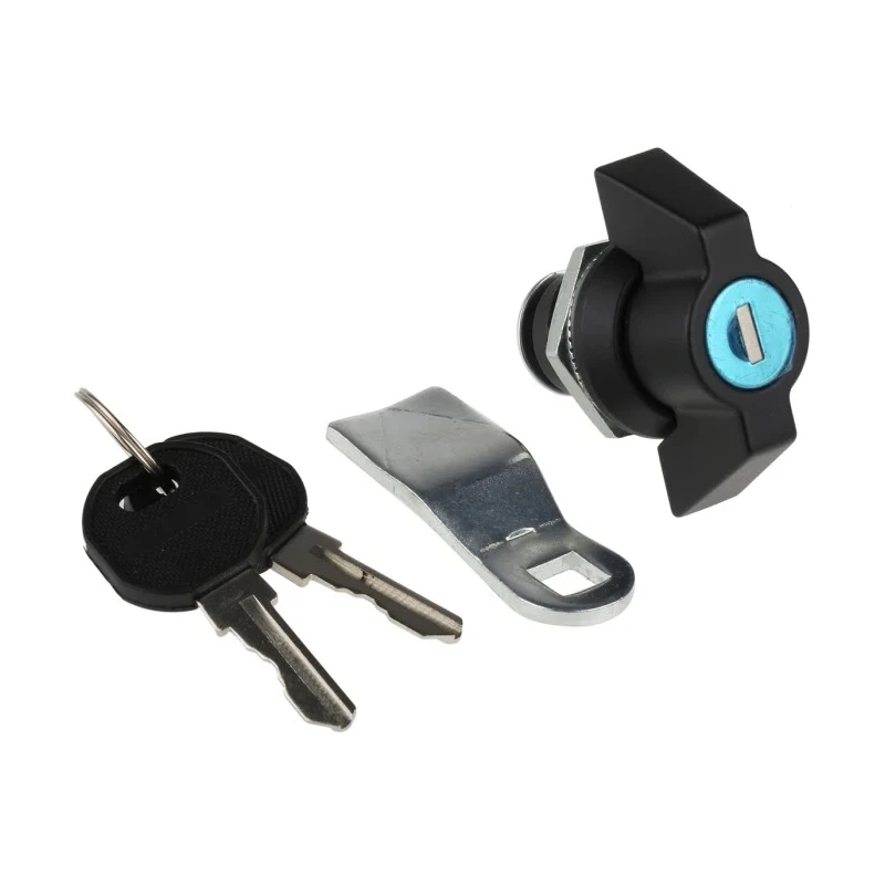 RS PRO Black Metal and Plastic Cylinder Key Locking Handle for Steel Enclosures 746-7380