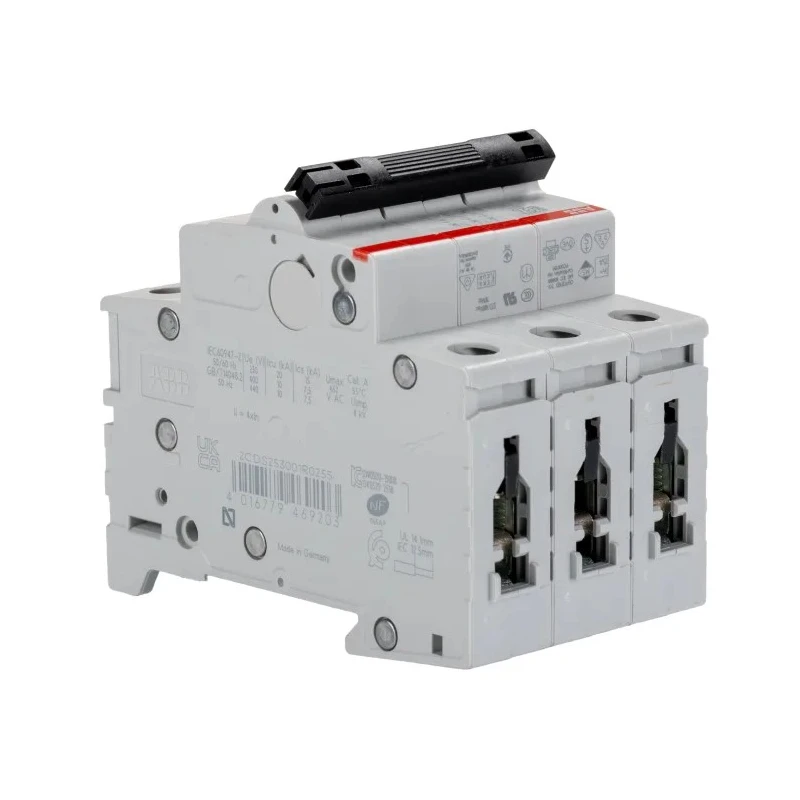 ABB System Pro M Compact S200 Miniature Circuit Breaker, 3-Pole, 25A, Type B, 400V AC, 10 kA 2CDS253001R0255 S203-B25