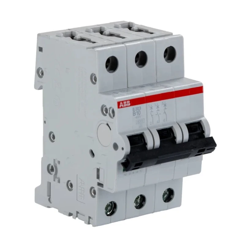 ABB System Pro M Compact S200 Miniature Circuit Breaker, 3-Pole, 10A, Type B, 400V AC, 10 kA 2CDS253001R0105 S203-B10