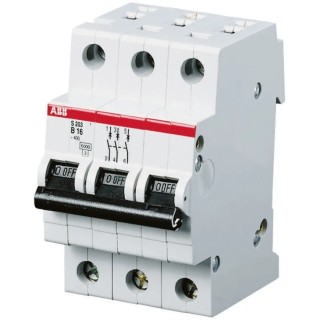 ABB System Pro M Compact S200 Miniature Circuit Breaker 4-Pole 20A Type B 400V AC 6 kA Breaking 2CDS254001R0205 S204-B20