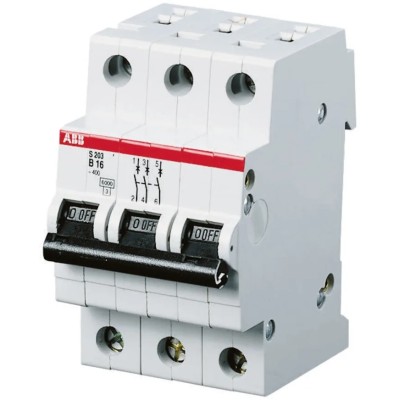 ABB System Pro M Compact S200 Miniature Circuit Breaker 4-Pole 20A Type B 400V AC 6 kA Breaking 2CDS254001R0205 S204-B20