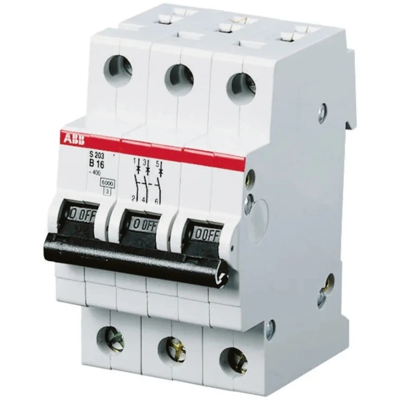 ABB System Pro M Compact S200 Miniature Circuit Breaker, 4-Pole, 6A, Type B, 400V AC, 6 kA Breaking 2CDS254001R0065 S204-B6