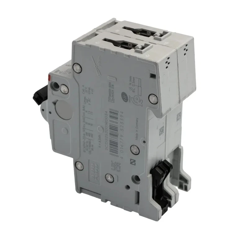 ABB System Pro M Compact S200 Miniature Circuit Breaker, 2-Pole, 3A, Type C, 440V AC, 125V DC, 6 kA 2CDS252001R0034 S202-C3