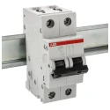 ABB System Pro M Compact S200 Miniature Circuit Breaker, 2-Pole, 1A, Type C, 400V AC, 125V DC, 6 kA 2CDS252001R0014 S202-C1