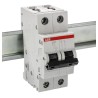 ABB System Pro M Compact S200 Miniature Circuit Breaker, 2-Pole, 1A, Type C, 400V AC, 125V DC, 6 kA 2CDS252001R0014 S202-C1