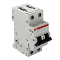 ABB System Pro M Compact S200 Miniature Circuit Breaker, 2-Pole, 1A, Type C, 400V AC, 125V DC, 6 kA 2CDS252001R0014 S202-C1