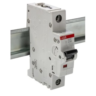 ABB System Pro M Compact S200 Miniature Circuit Breaker 1-Pole 50A Type C 230V AC 72V DC 10kA 2CDS251001R0504 S201-C50
