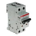 ABB System Pro M Compact S200 Miniature Circuit Breaker, 2-Pole, 2A Current Rating, Type C Tripping 2CDS252001R0024 S202-C2