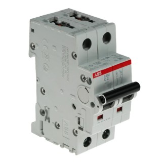 ABB System Pro M Compact S200 Miniature Circuit Breaker, 2-Pole, 2A Current Rating, Type C Tripping 2CDS252001R0024 S202-C2