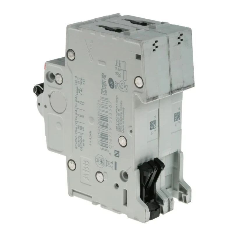 ABB System Pro M Compact S200 Miniature Circuit Breaker, 2-Pole, 2A Current Rating, Type C Tripping 2CDS252001R0024 S202-C2