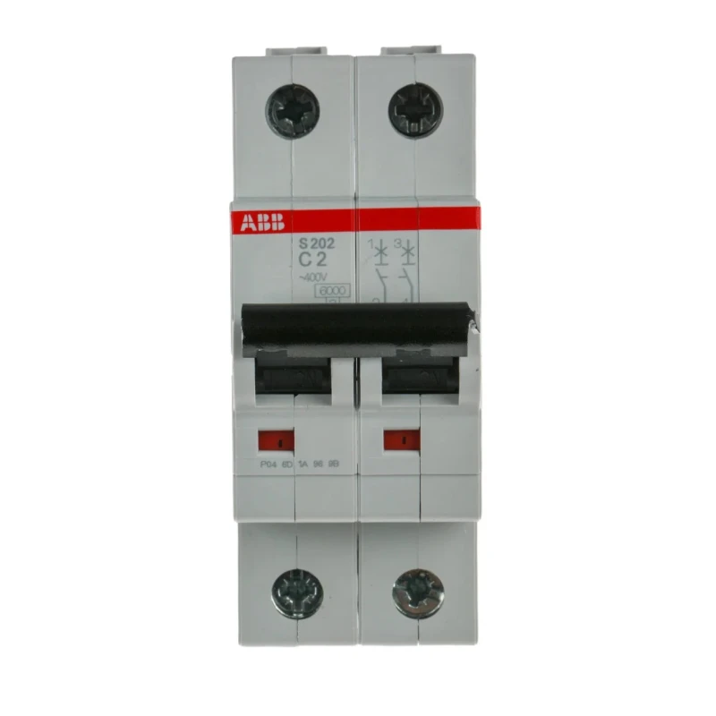 ABB System Pro M Compact S200 Miniature Circuit Breaker, 2-Pole, 2A Current Rating, Type C Tripping 2CDS252001R0024 S202-C2