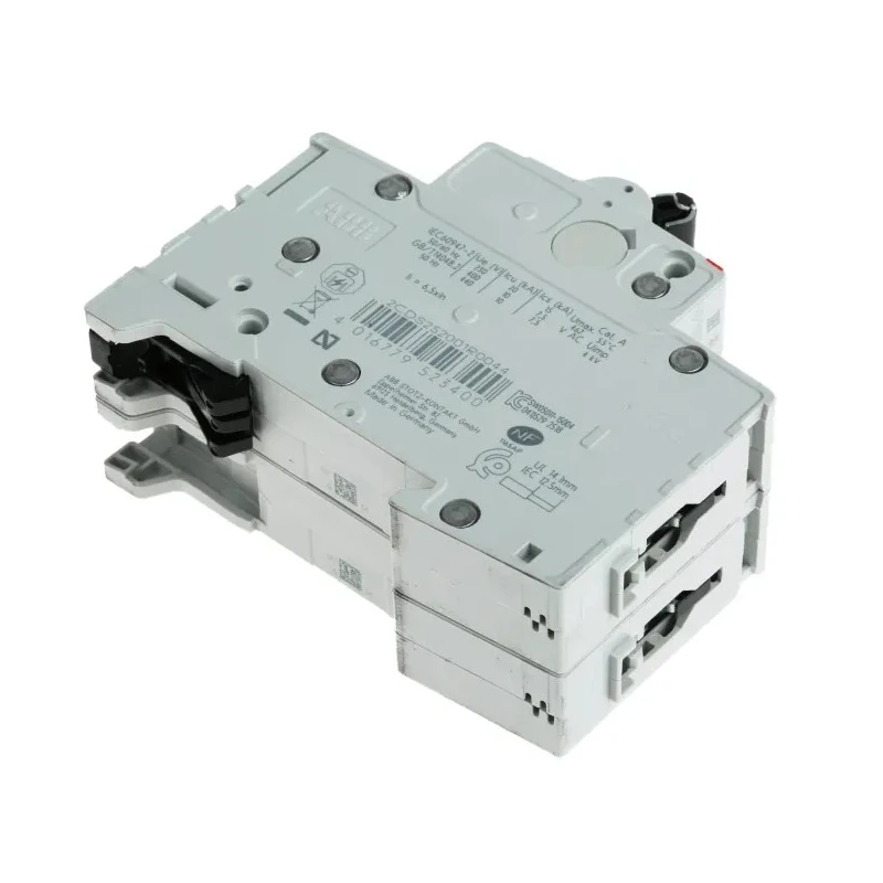 ABB Miniature Circuit Breaker 2-Pole 4A Type C 400V AC 6kA Breaking Capacity 2CDS252001R0044 S202-C4