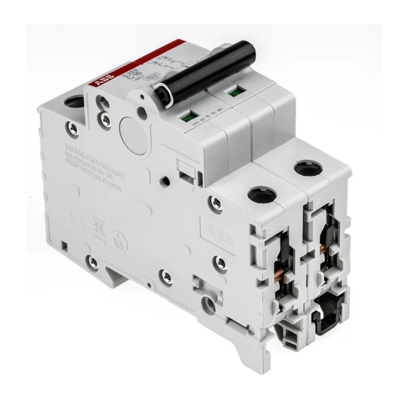 ABB System Pro M Compact S200 Miniature Circuit Breaker, 2-Pole, 16A, Type C, 400V AC, 6 kA 2CDS252001R0164 S202-C16