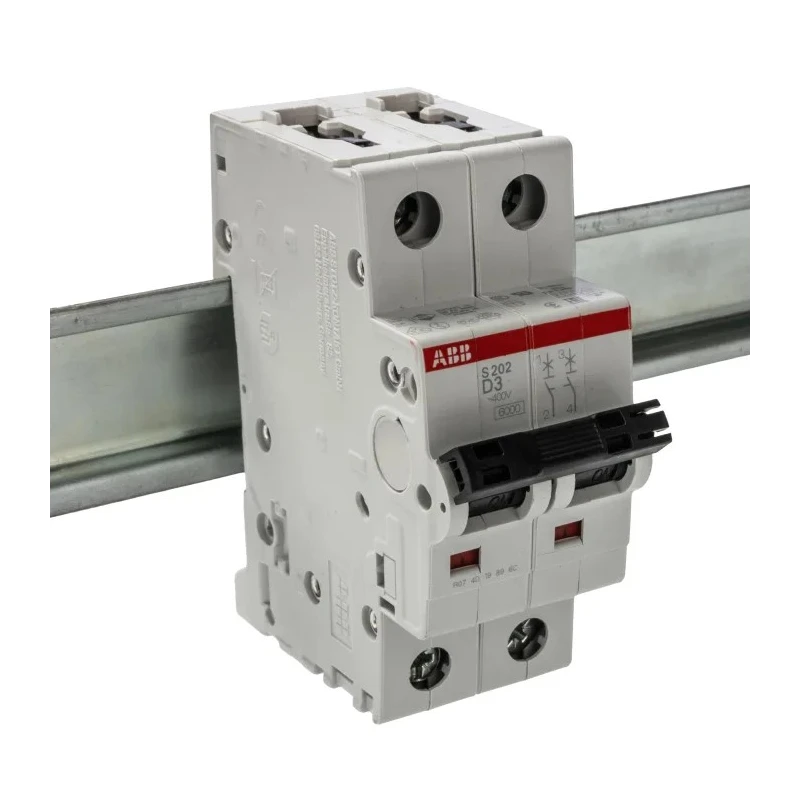 ABB System Pro M Compact S200 Miniature Circuit Breaker 2-Pole 3A Type D 400V AC 125V DC 10kA 2CDS252001R0031 S202-D3