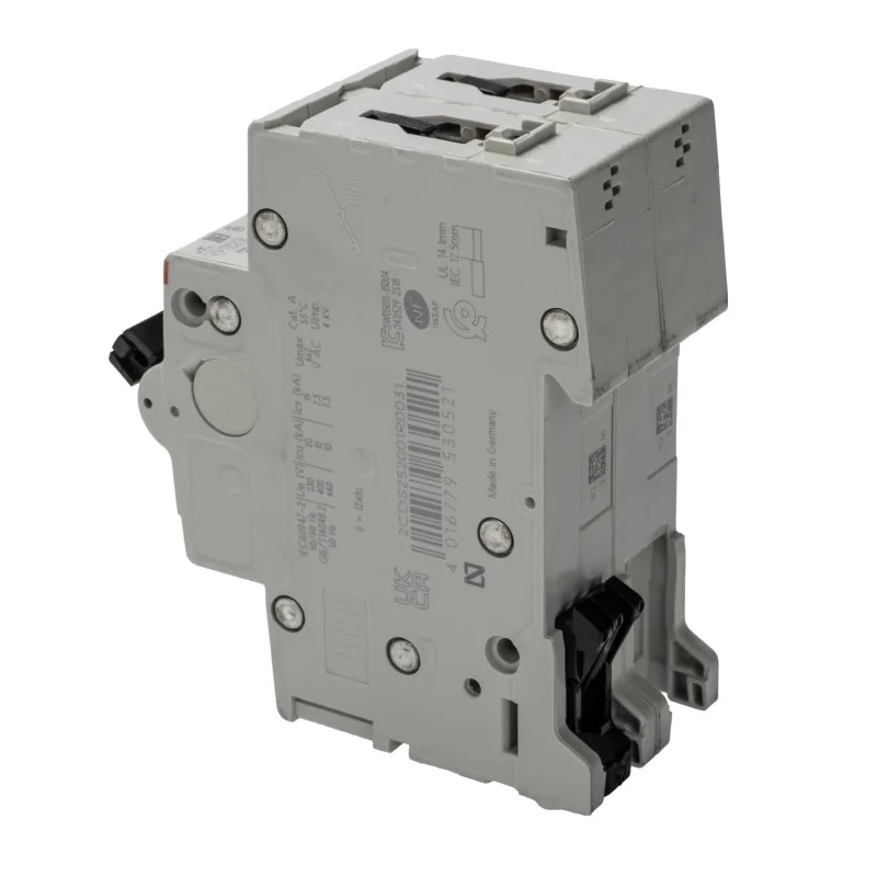 ABB System Pro M Compact S200 Miniature Circuit Breaker 2-Pole 3A Type D 400V AC 125V DC 10kA 2CDS252001R0031 S202-D3