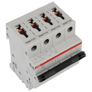 ABB System Pro M Compact S200 Miniature Circuit Breaker, 4-Pole, 6A, Type D Thermal Tripping, 400V 2CDS254001R0061 S204-D6