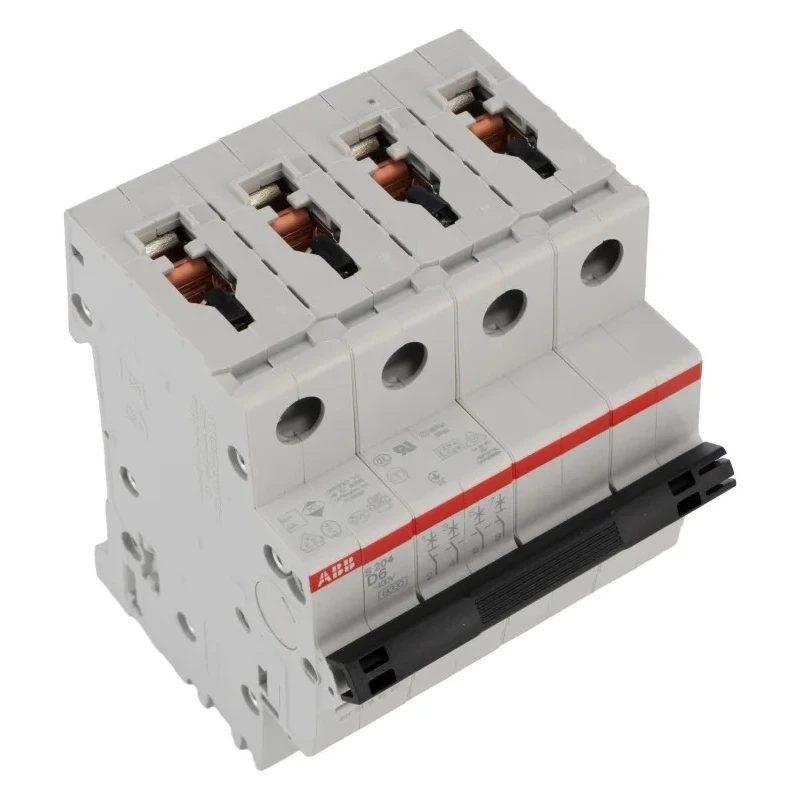 ABB System Pro M Compact S200 Miniature Circuit Breaker, 4-Pole, 6A, Type D Thermal Tripping, 400V 2CDS254001R0061 S204-D6