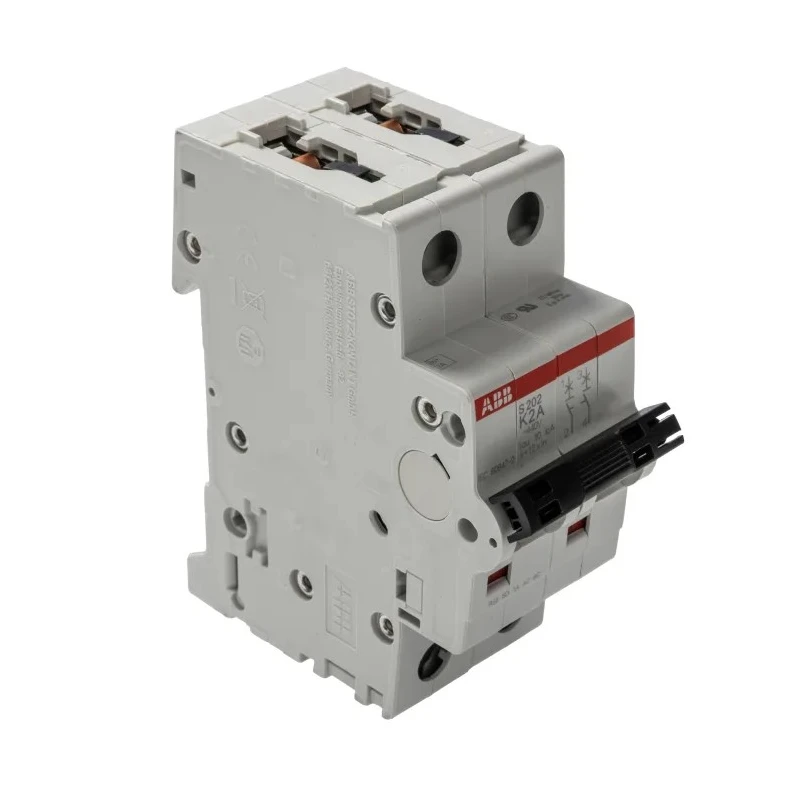 ABB System Pro M Compact S200 Miniature Circuit Breaker, 2-Pole, 2A, Type K, 400V AC, 125V DC, 10kA 2CDS252001R0277 S202-K2