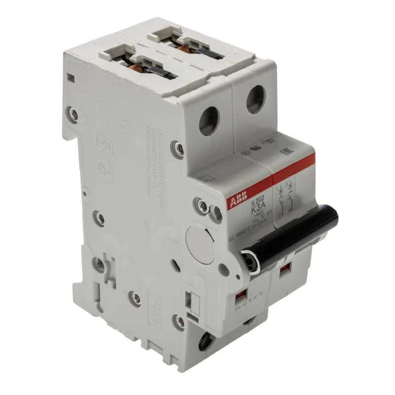 ABB System Pro M Compact S200 Miniature Circuit Breaker 2-Pole 3A Type K 400V AC 125V DC 10 kA 2CDS252001R0317 S202-K3