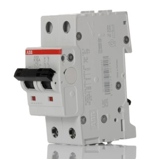 ABB System Pro M Compact S200 Miniature Circuit Breaker, 2-Pole, 16A, Type K, 400V AC, 6 kA 2CDS252001R0467 S202-K16