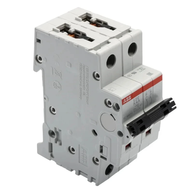 ABB System Pro M Compact S200 Miniature Circuit Breaker, 2-Pole, 4A, Type K Tripping, 440V AC, 125V 2CDS252001R0337 S202-K4