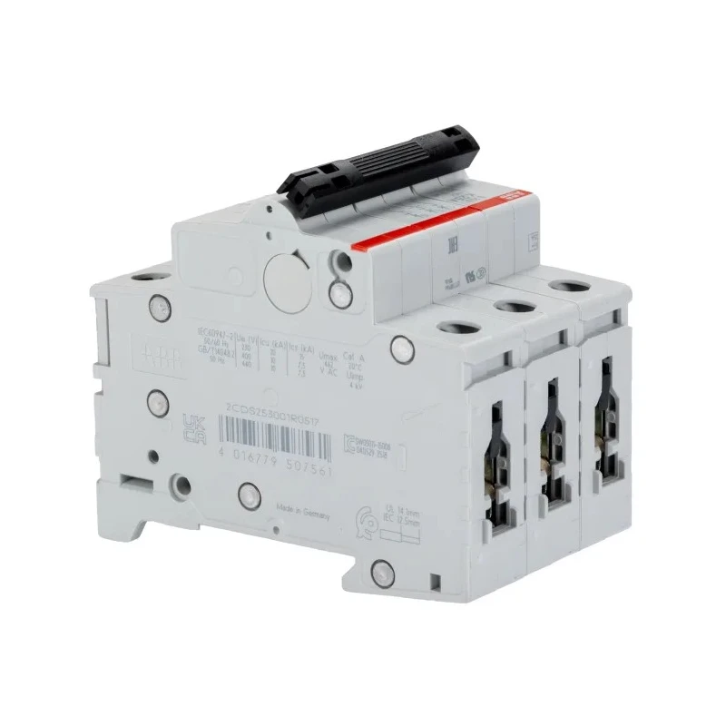 ABB System Pro M Compact S200 Miniature Circuit Breaker 3-Pole 25A Type K 400V AC 10 kA Breaking 2CDS253001R0517 S203-K25