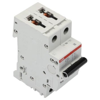 ABB Miniature Circuit Breaker 2-Pole 13A Type K 440V AC 125V DC 6kA Breaking Capacity 2CDS252001R0447 S202-K13