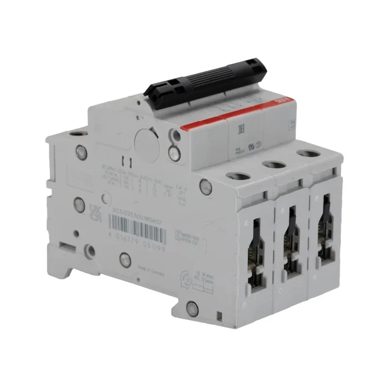 ABB System Pro M Compact S200 Miniature Circuit Breaker, 3-Pole, 63A, Type K, 400V AC, 10 kA 2CDS253001R0607 S203-K63