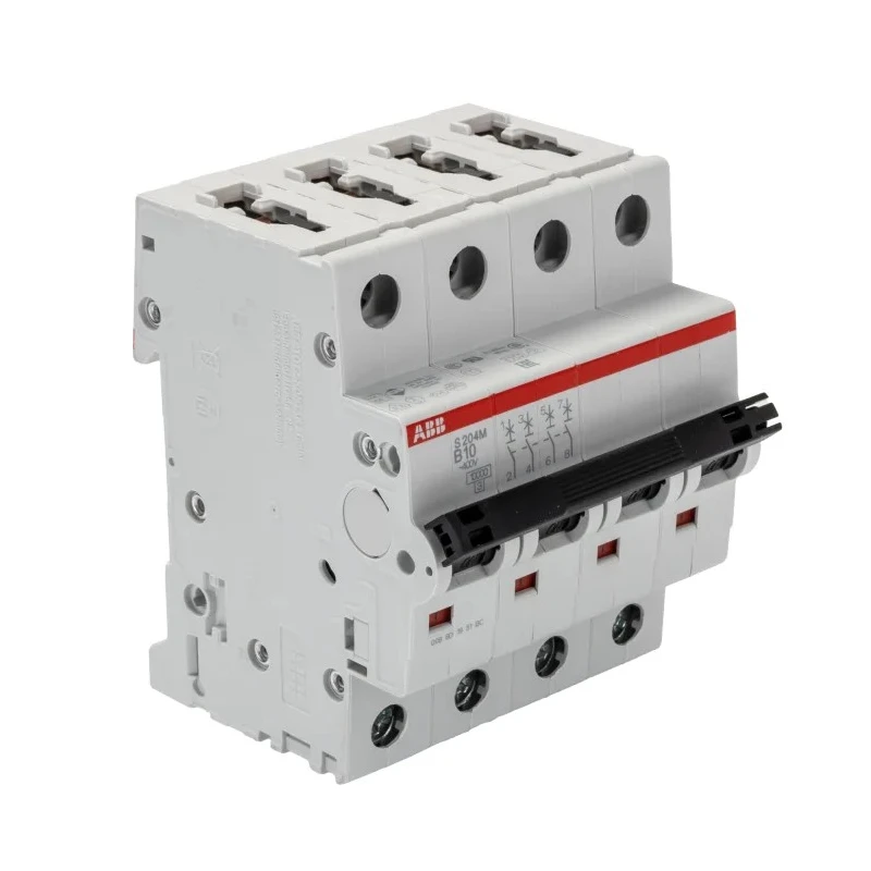 ABB Miniature Circuit Breaker 4-Pole 10A Type B 400V AC 12V DC 15kA Breaking Capacity 2CDS274001R0105 S204M-B10