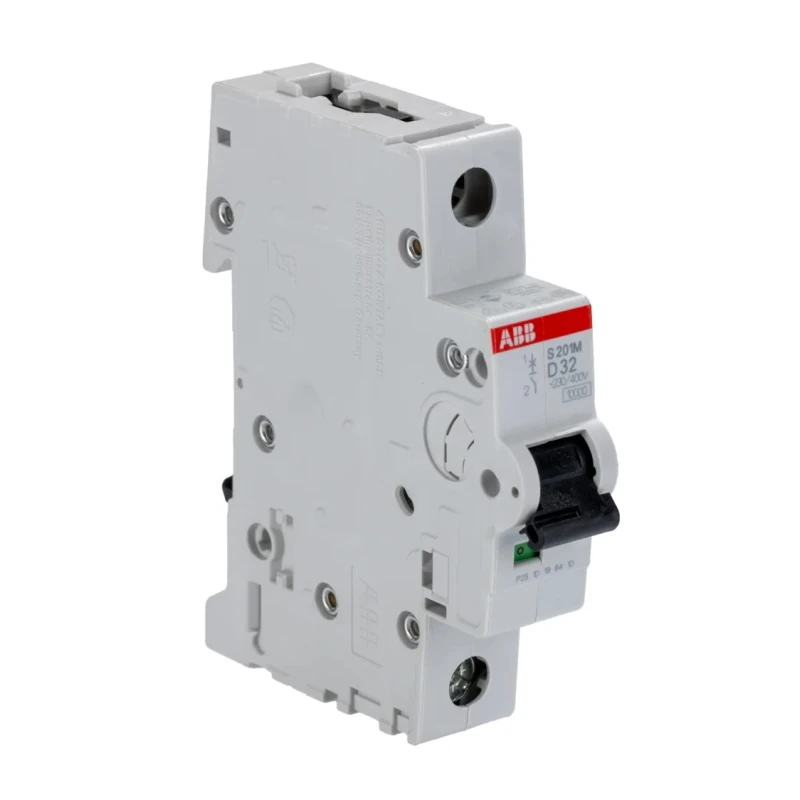 ABB System Pro M Compact S200M Miniature Circuit Breaker 1-Pole 32A Type D 230V AC 72V DC 15 kA 2CDS271001R0321 S201M-D32