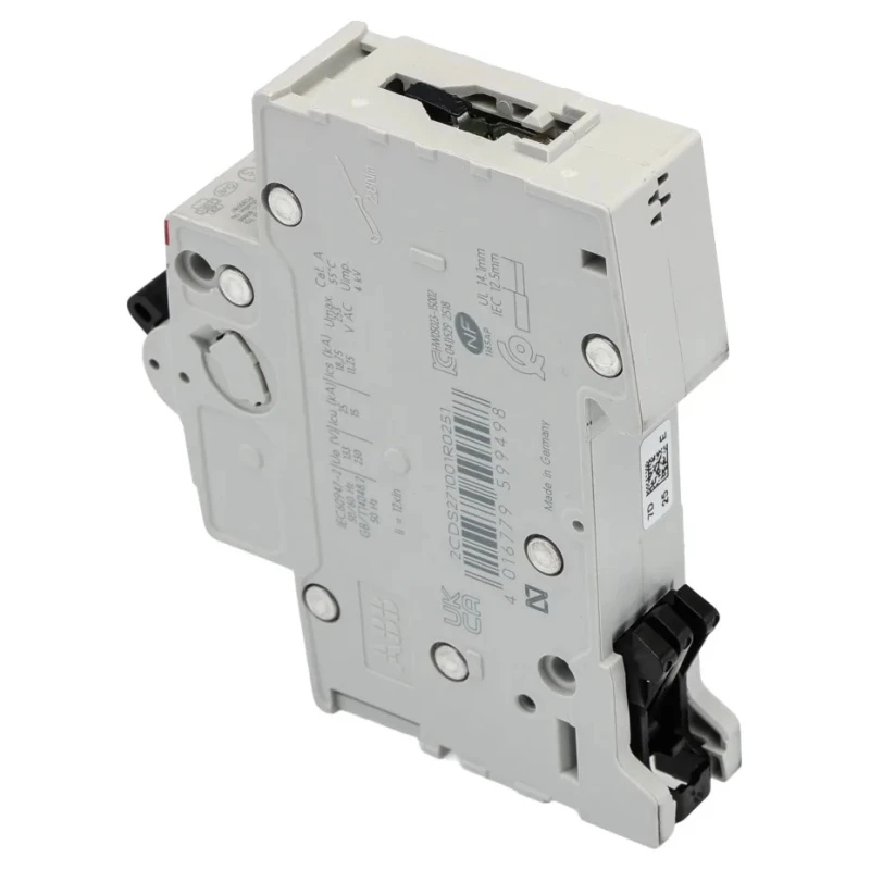 ABB System Pro M Compact S200M Miniature Circuit Breaker, 1-Pole, 25A, Type D, 253V AC, 72V DC 2CDS271001R0251 S201M-D25