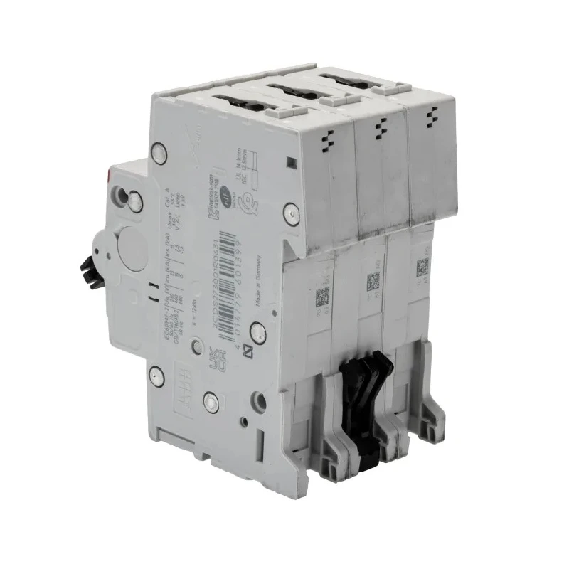 ABB System Pro M Compact S200M Miniature Circuit Breaker, 3-Pole, 63A, Type D, 400V AC, 12V DC 2CDS273001R0631 S203M-D63