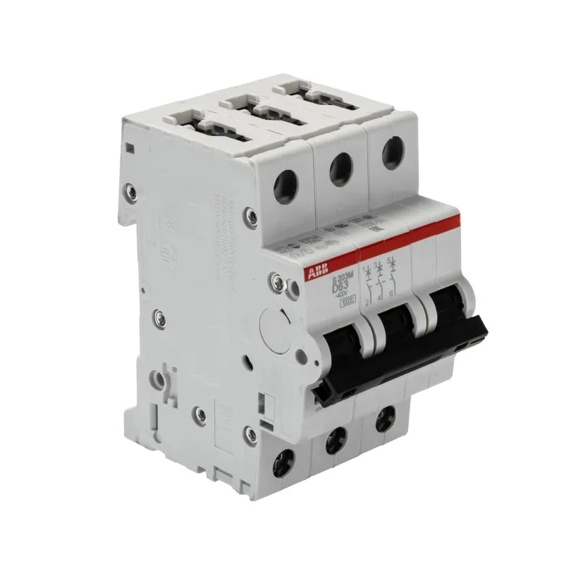 ABB System Pro M Compact S200M Miniature Circuit Breaker, 3-Pole, 63A, Type D, 400V AC, 12V DC 2CDS273001R0631 S203M-D63