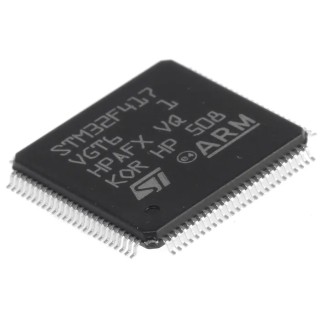 STMicroelectronics STM32F4 Series 32-Bit ARM Cortex M4 Microcontroller 168 MHz 1.024MB FLASH 100-Pin LQFP STM32F417VGT6