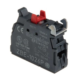 Schneider Electric Harmony Series Contact Block 60V 10A Screw Terminal 1 NC ZBE1026P