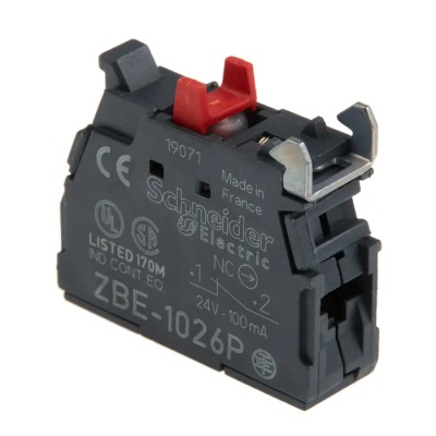 Schneider Electric Harmony Series Contact Block 60V 10A Screw Terminal 1 NC ZBE1026P
