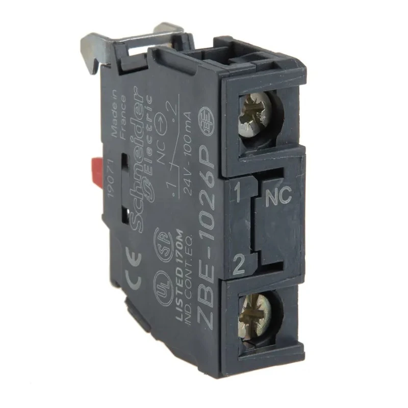 Schneider Electric Harmony Series Contact Block 60V 10A Screw Terminal 1 NC ZBE1026P