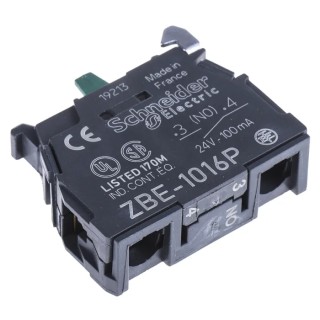 Schneider Electric Harmony Series Contact Block 1 NO Screw Clamp Terminal 10A Current Rating ZBE1016P