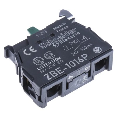 Schneider Electric Harmony Series Contact Block 1 NO Screw Clamp Terminal 10A Current Rating ZBE1016P