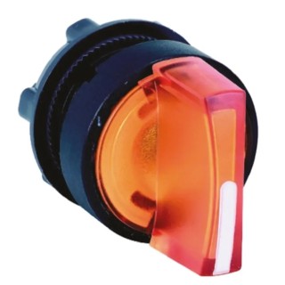 Schneider Electric Harmony Series 2 Position Illuminated Selector Switch Head, 22 mm Cutout, Orange Handle, IP69K ZB5AK1253